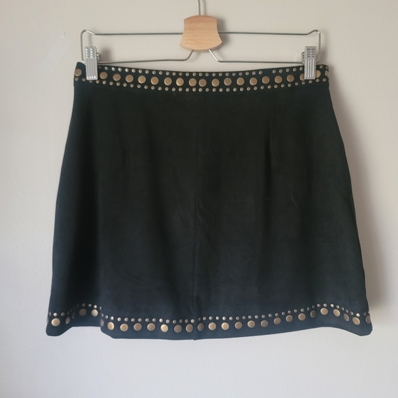 Lucky & Blessed Stud Velvet Mini Skirt in  Black Size Medium - Picture 9 of 12